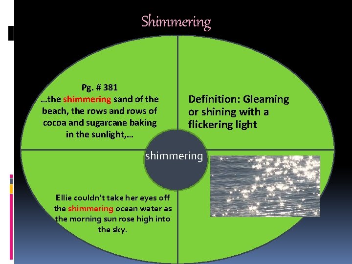 Shimmering Pg. # 381 …the shimmering sand of the beach, the rows and rows Shimmering Pg. # 381 …the shimmering sand of the beach, the rows and rows