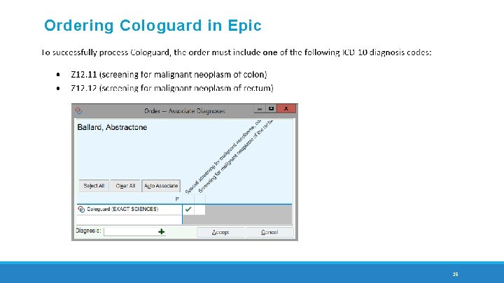 Ordering Cologuard in Epic 15 