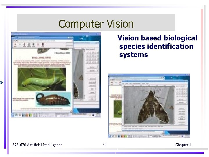 Computer Vision based biological species identification systems 323 -670 Artificial Intelligence 64 Chapter 1