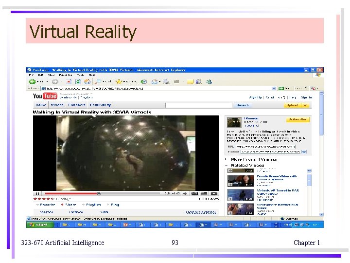 Virtual Reality 323 -670 Artificial Intelligence 93 Chapter 1 