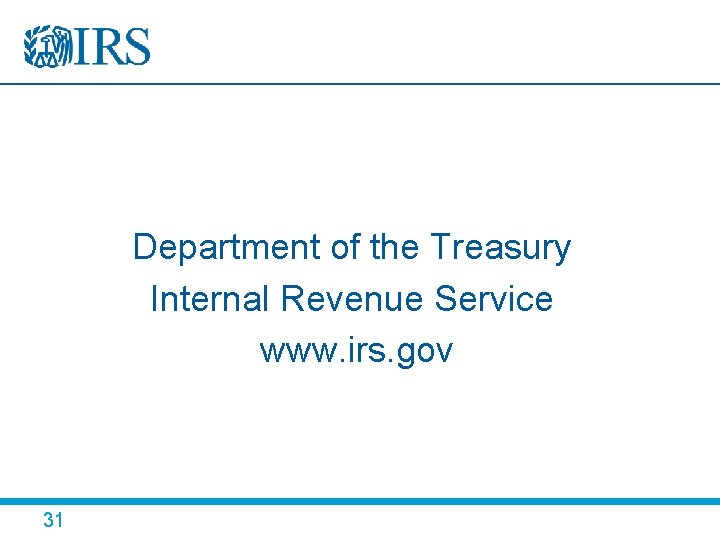 Department of the Treasury Internal Revenue Service www. irs. gov 31 