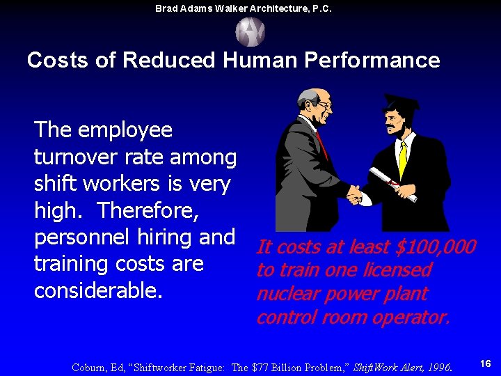 Brad Adams Walker Architecture, P. C. Costs of Reduced Human Performance The employee turnover Brad Adams Walker Architecture, P. C. Costs of Reduced Human Performance The employee turnover