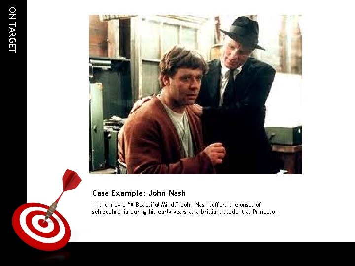 ON TARGET Case Example: John Nash In the movie “A Beautiful Mind, ” John