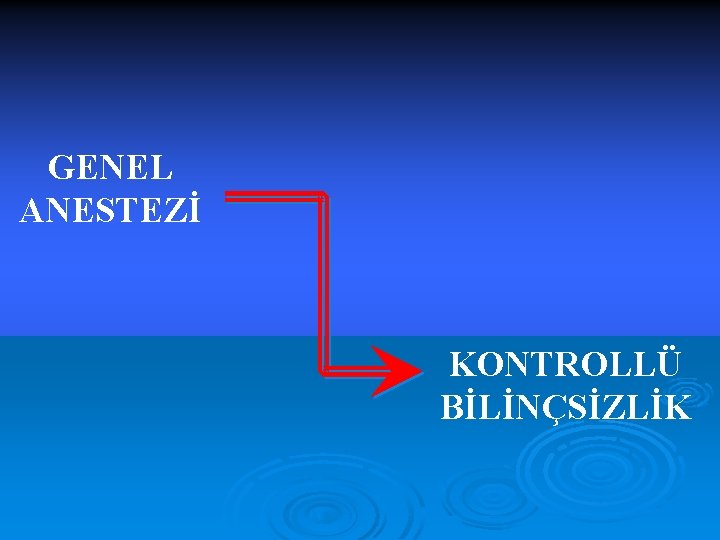 GENEL ANESTEZİ KONTROLLÜ BİLİNÇSİZLİK 