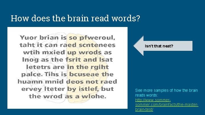 How does the brain read words? Isn’t that neat? See more samples of how