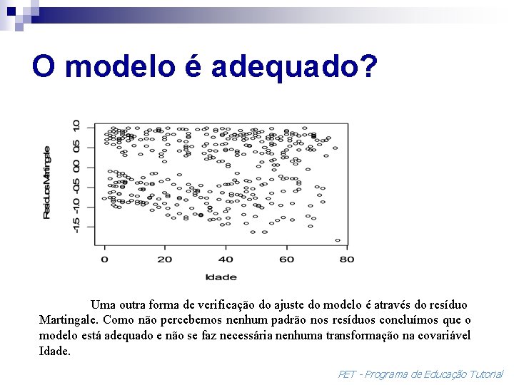 O modelo é adequado? Uma outra forma de verificação do ajuste do modelo é