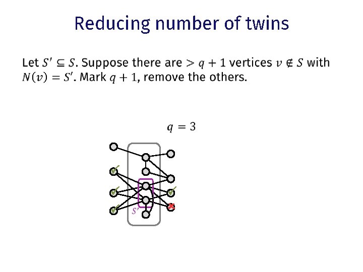 Reducing number of twins • s 