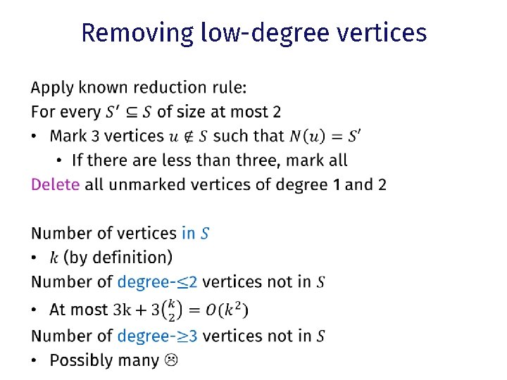 Removing low-degree vertices • 