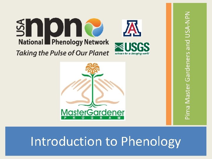Pima Master Gardeners and USA-NPN Tucson Phenology Monitoring Project Introduction to Phenology 