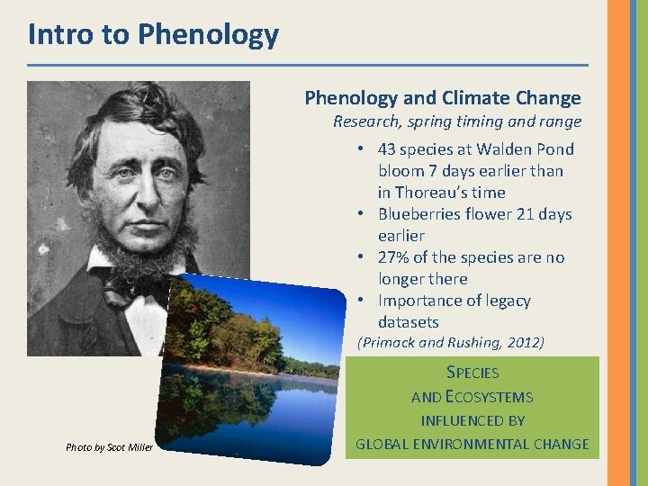 Intro to Phenology and Climate Change Research, spring timing and range • 43 species
