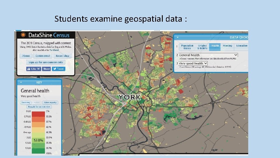 Students examine geospatial data : 
