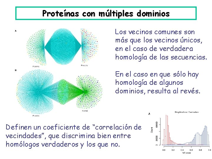 Proteínas con múltiples dominios Los vecinos comunes son más que los vecinos únicos, en