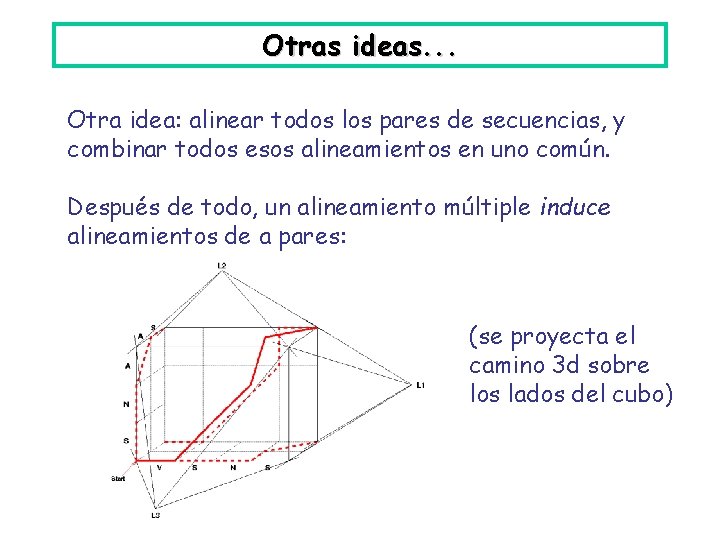 Otras ideas. . . Otra idea: alinear todos los pares de secuencias, y combinar