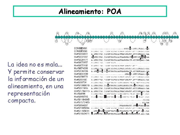 Alineamiento: POA La idea no es mala. . . Y permite conservar la información