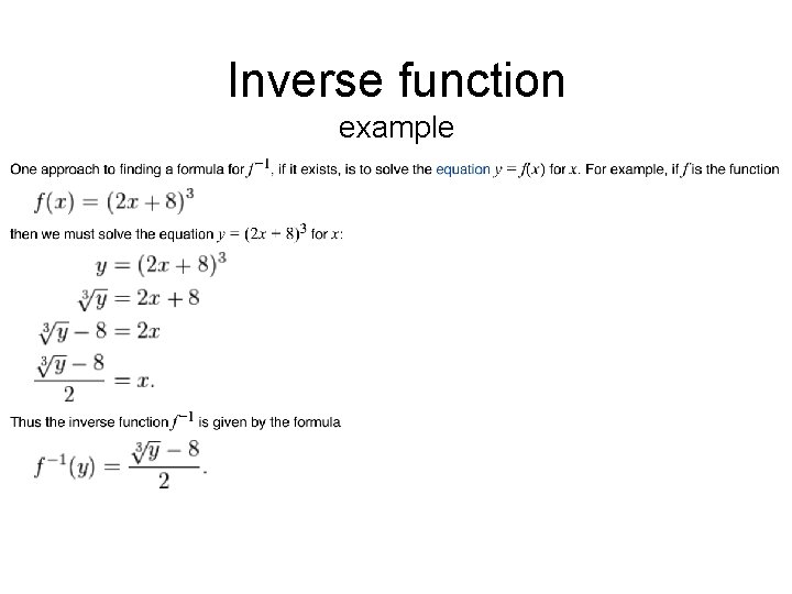 Inverse function example 