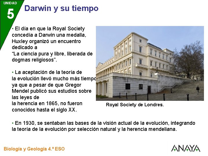 UNIDAD 5 3 Darwin y su tiempo • El día en que la Royal