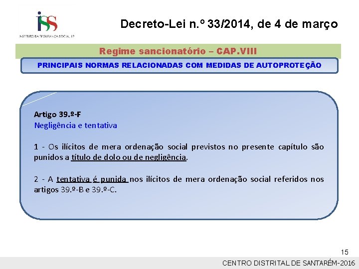 Decreto-Lei n. º 33/2014, de 4 de março Regime sancionatório – CAP. VIII PRINCIPAIS