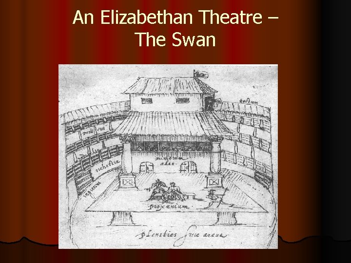 An Elizabethan Theatre – The Swan An Elizabethan Theatre – The Swan