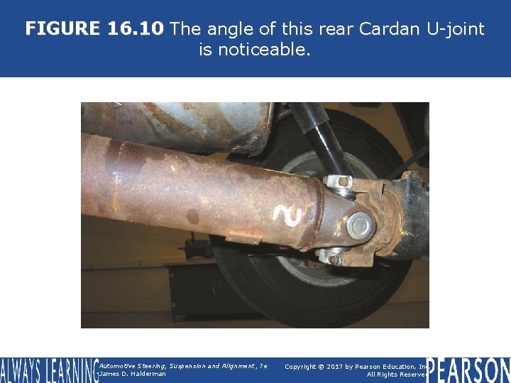 FIGURE 16. 10 The angle of this rear Cardan U-joint is noticeable. Automotive Steering,