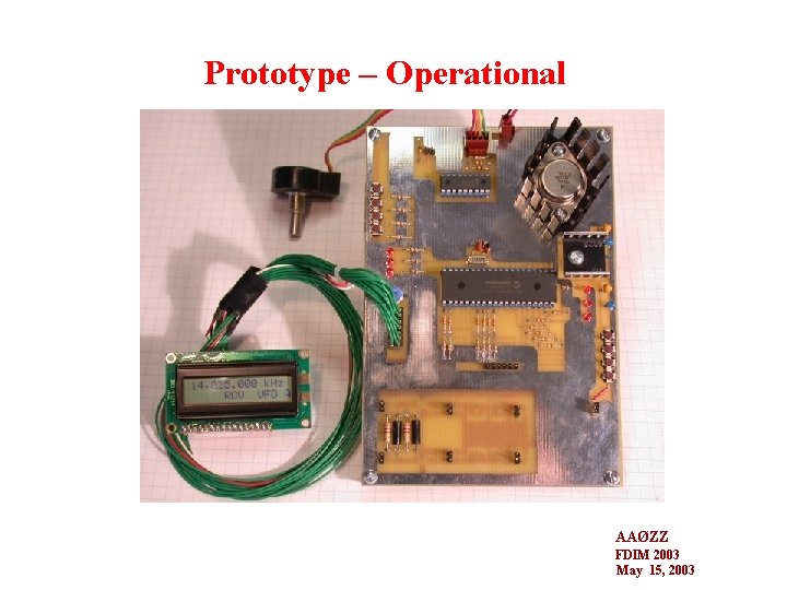 Prototype – Operational AAØZZ FDIM 2003 May 15, 2003 