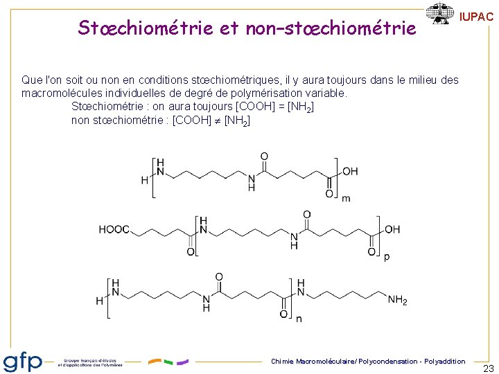 Stœchiométrie et non–stœchiométrie IUPAC Que l'on soit ou non en conditions stœchiométriques, il y