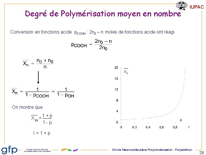 Degré de Polymérisation moyen en nombre IUPAC Conversion en fonctions acide p. COOH :