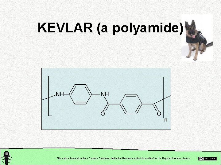 KEVLAR (a polyamide) This work is licensed under a Creative Commons Attribution-Noncommercial-Share Alike 2.