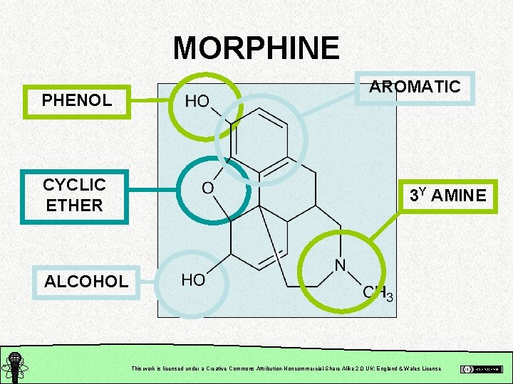 MORPHINE PHENOL CYCLIC ETHER AROMATIC 3 Y AMINE ALCOHOL This work is licensed under