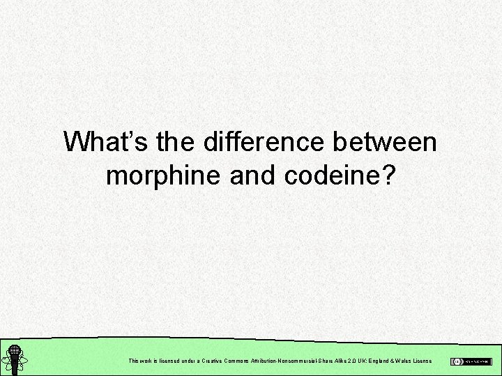 What’s the difference between morphine and codeine? This work is licensed under a Creative