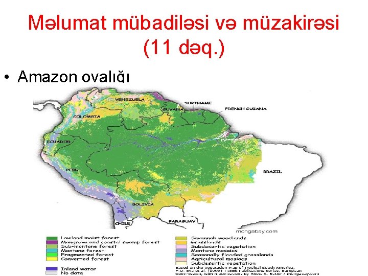 Məlumat mübadiləsi və müzakirəsi (11 dəq. ) • Amazon ovalığı Məlumat mübadiləsi və müzakirəsi (11 dəq. ) • Amazon ovalığı