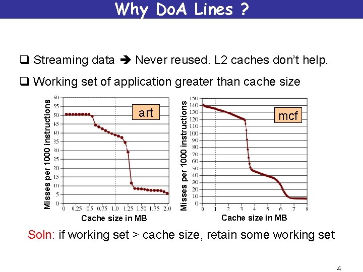 Why Do. A Lines ? q Streaming data Never reused. L 2 caches don’t