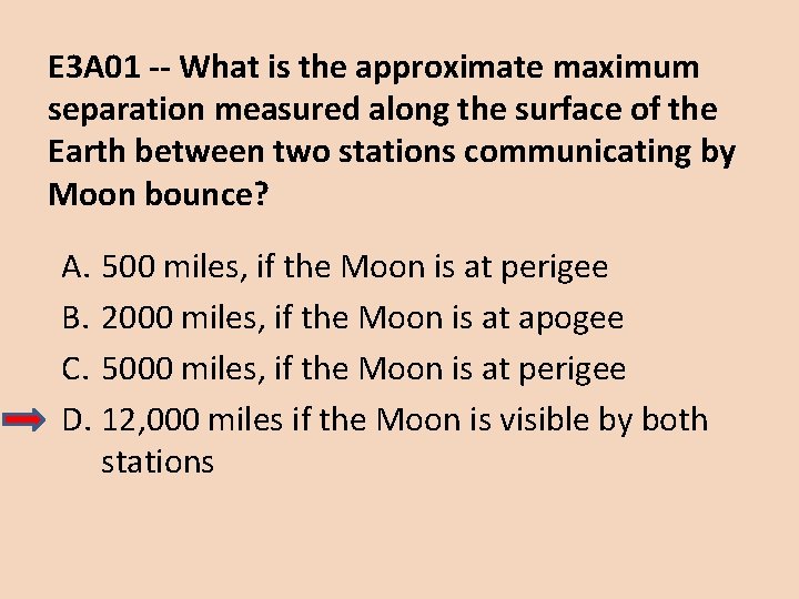 E 3 A 01 -- What is the approximate maximum separation measured along the