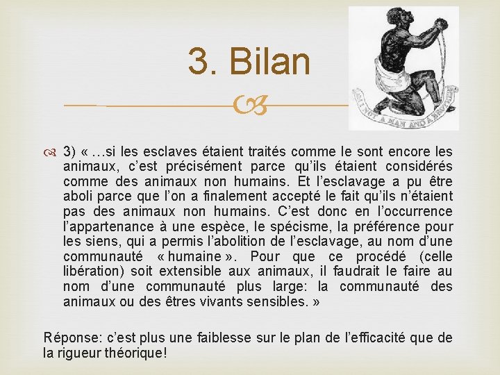 3. Bilan 3) « …si les esclaves étaient traités comme le sont encore les