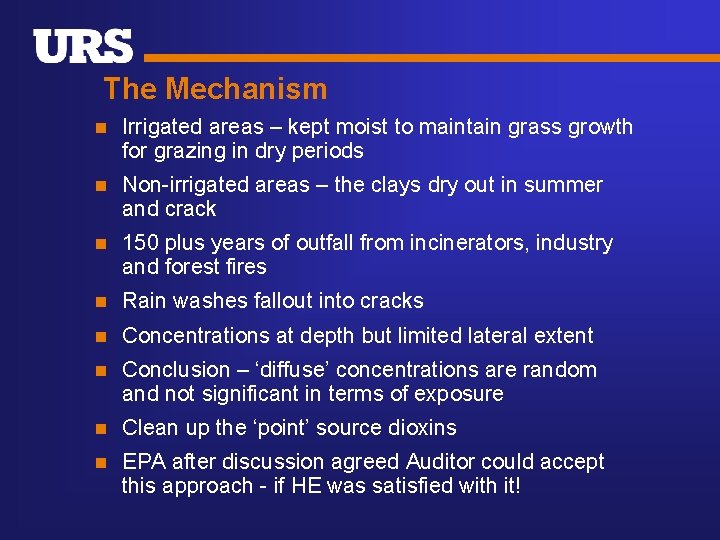 The Mechanism n Irrigated areas – kept moist to maintain grass growth for grazing