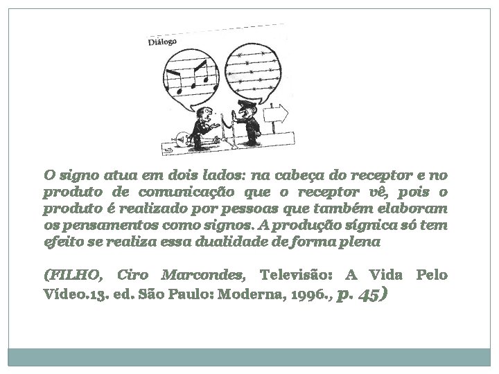 O signo atua em dois lados: na cabeça do receptor e no produto de