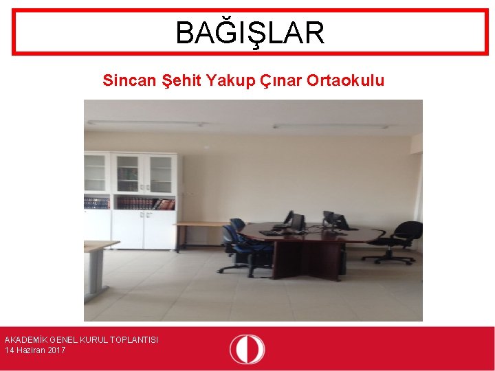 BAĞIŞLAR Sincan Şehit Yakup Çınar Ortaokulu AKADEMİK GENEL KURUL TOPLANTISI 14 Haziran 2017 