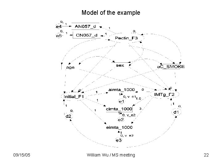 Model of the example 09/15/05 William Wu / MS meeting 22 