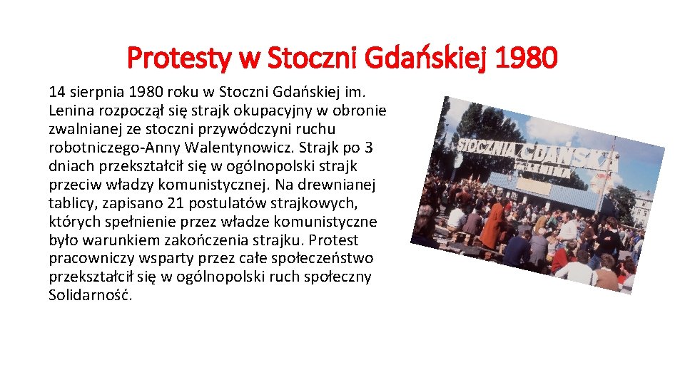 Protesty w Stoczni Gdańskiej 1980 14 sierpnia 1980 roku w Stoczni Gdańskiej im. Lenina