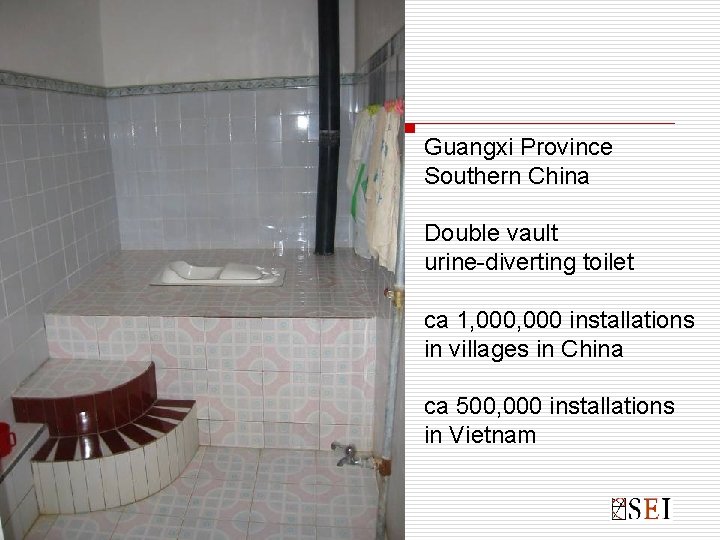 Guangxi Province Southern China Double vault urine-diverting toilet ca 1, 000 installations in villages