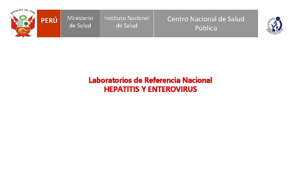 PERÚ Ministerio de Salud Instituto Nacional de Salud Centro Nacional de Salud Pública Laboratorios