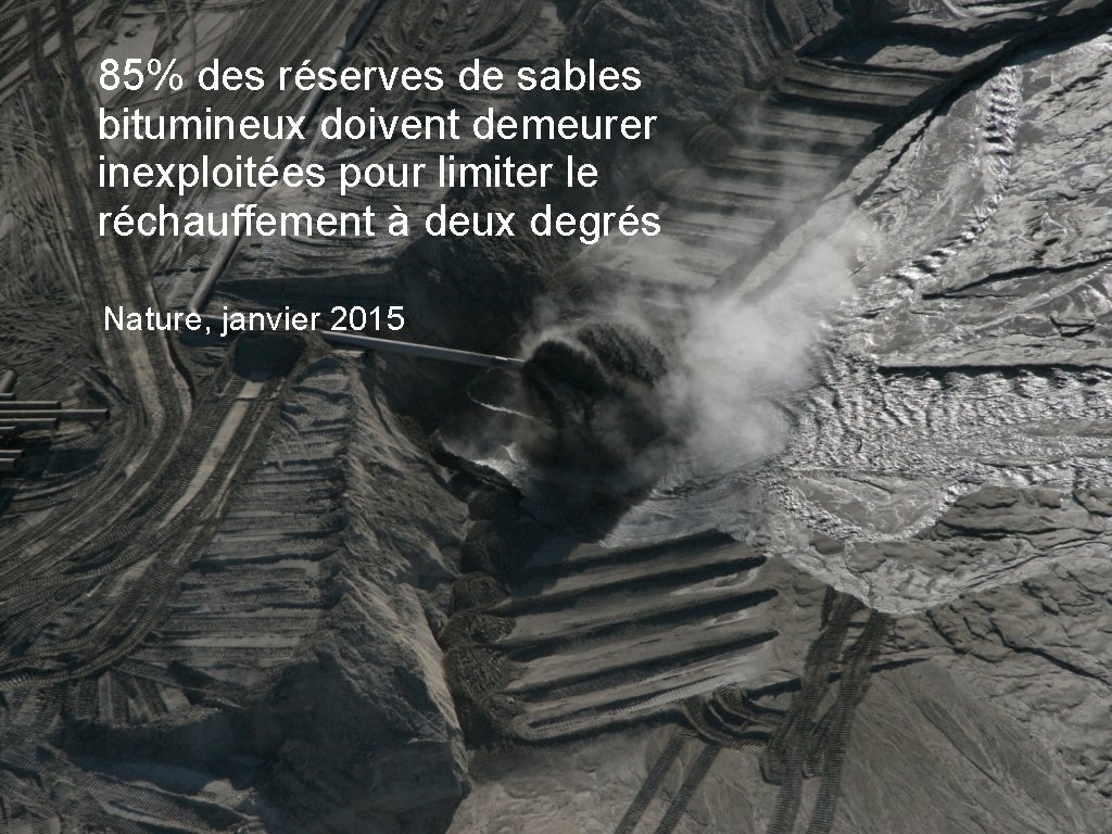 85% des réserves de sables bitumineux doivent demeurer inexploitées pour limiter le réchauffement à