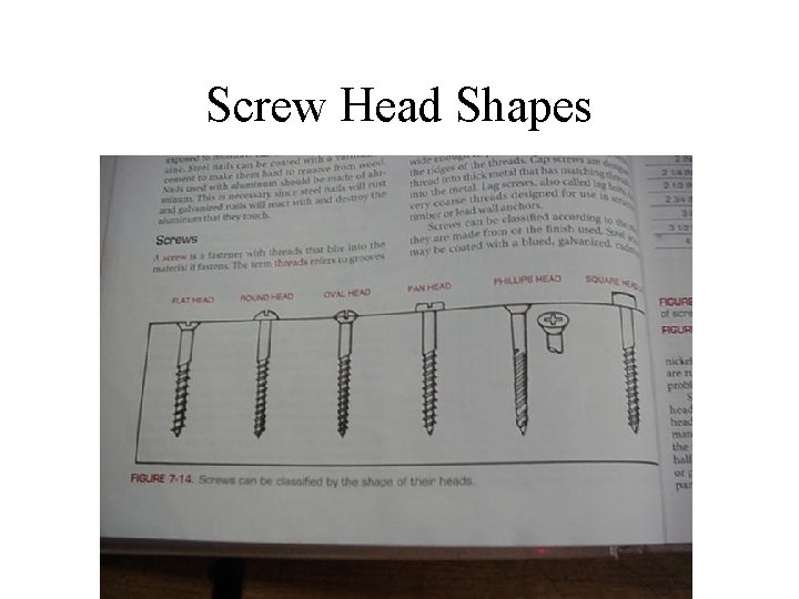 Screw Head Shapes 