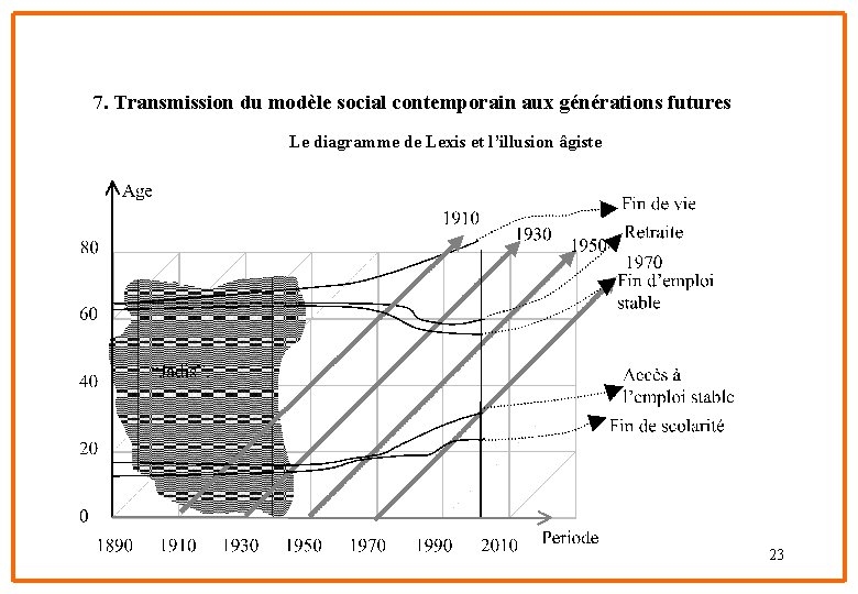 7. Transmission du modèle social contemporain aux générations futures Le diagramme de Lexis et