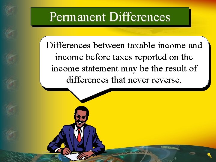 Permanent Differences between taxable income and income before taxes reported on the income statement