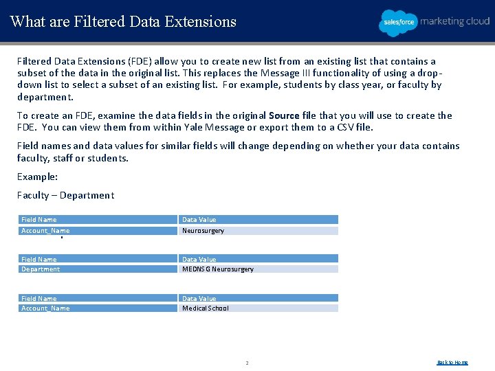 What are Filtered Data Extensions (FDE) allow you to create new list from an