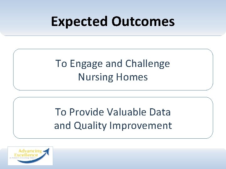 Expected Outcomes To Engage and Challenge Nursing Homes To Provide Valuable Data and Quality