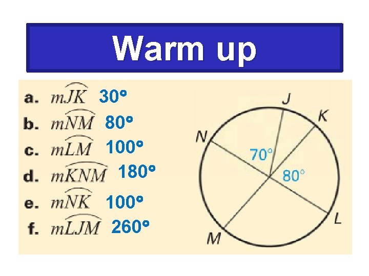 Warm up 30 80 100 180 100 260 
