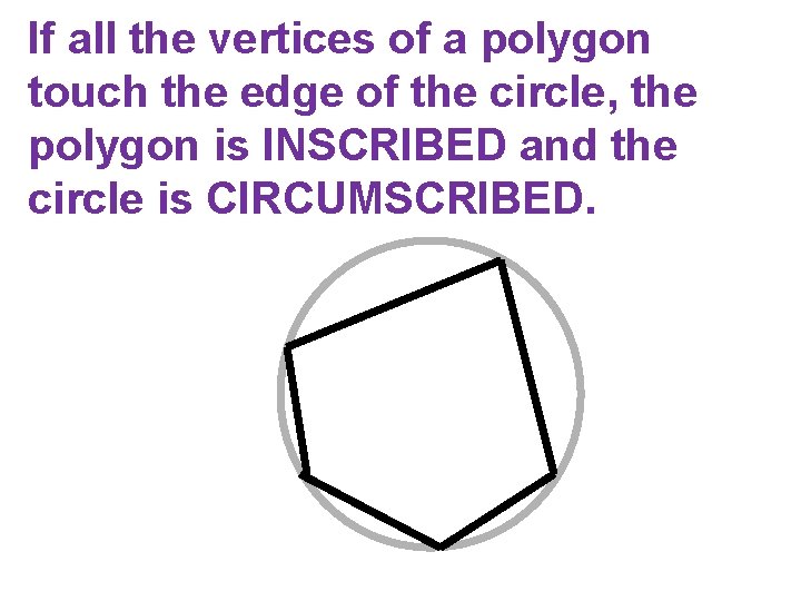 If all the vertices of a polygon touch the edge of the circle, the