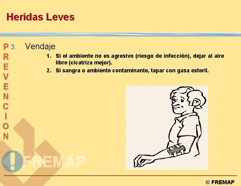 Heridas Leves 3. Vendaje 1. Si el ambiente no es agresivo (riesgo de infección),