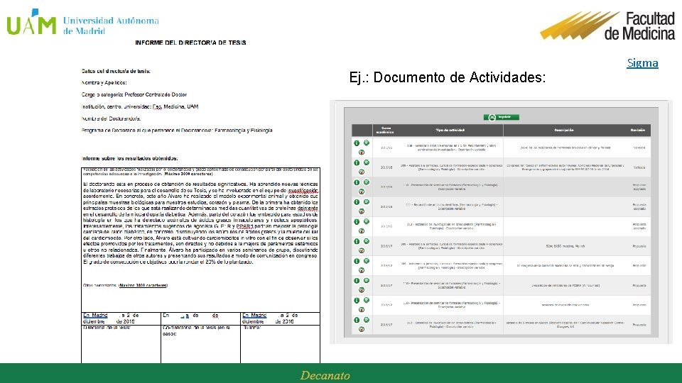 Ej. : Documento de Actividades: Sigma 